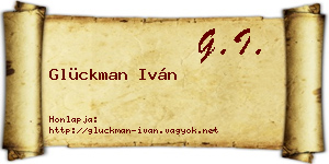 Glückman Iván névjegykártya