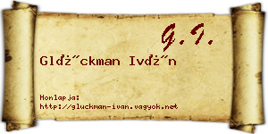 Glückman Iván névjegykártya